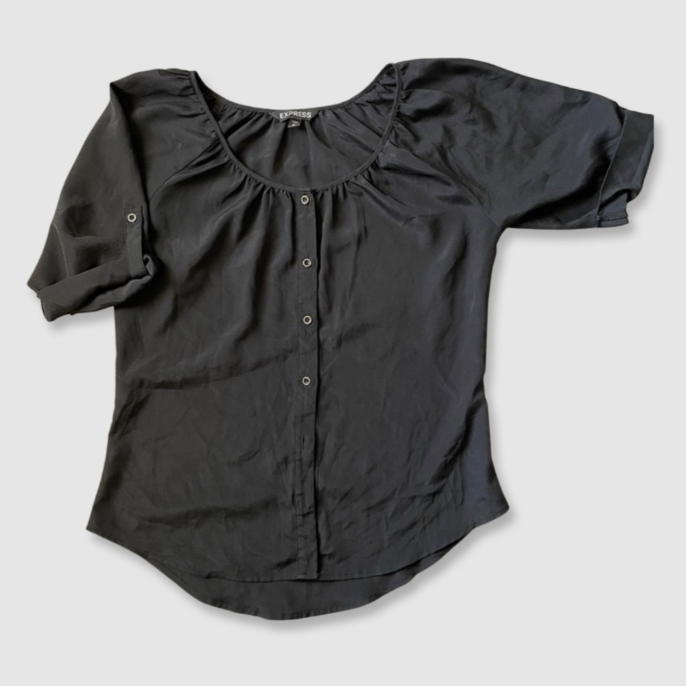 EXPRESS button front black blouse  - XS - P
